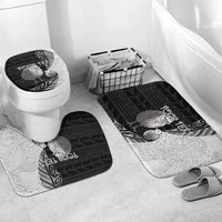 Personalised New Zealand Father's Day Bathroom Set Papa Kiwi Bird Tribal Pattern DT05 Mat Set Only (3 pcs) One Size Black - Polynesian Pride