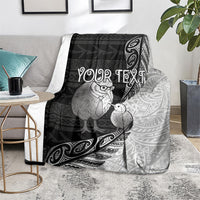 Personalised New Zealand Father's Day Blanket Papa Kiwi Bird Tribal Pattern DT05 - Polynesian Pride