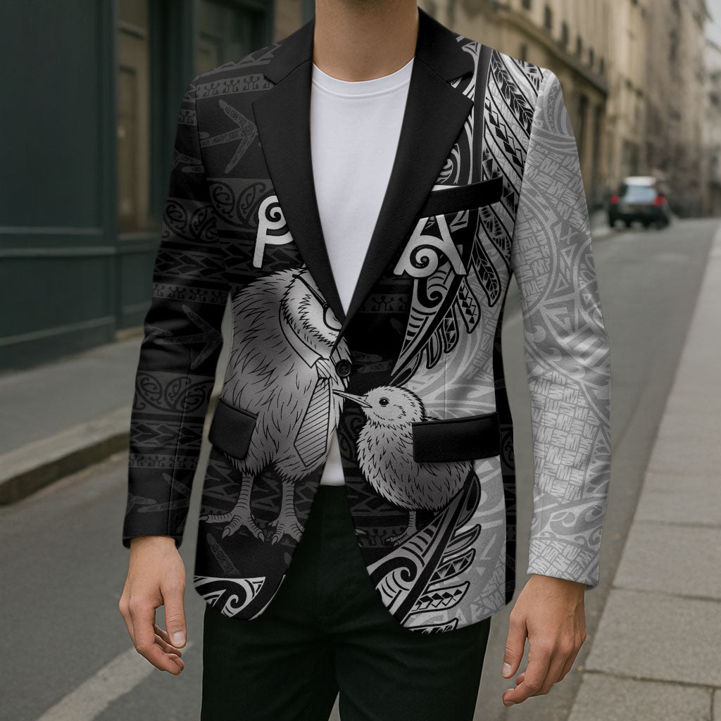 Personalised New Zealand Father's Day Blazer Papa Kiwi Bird Tribal Pattern DT05 - Polynesian Pride