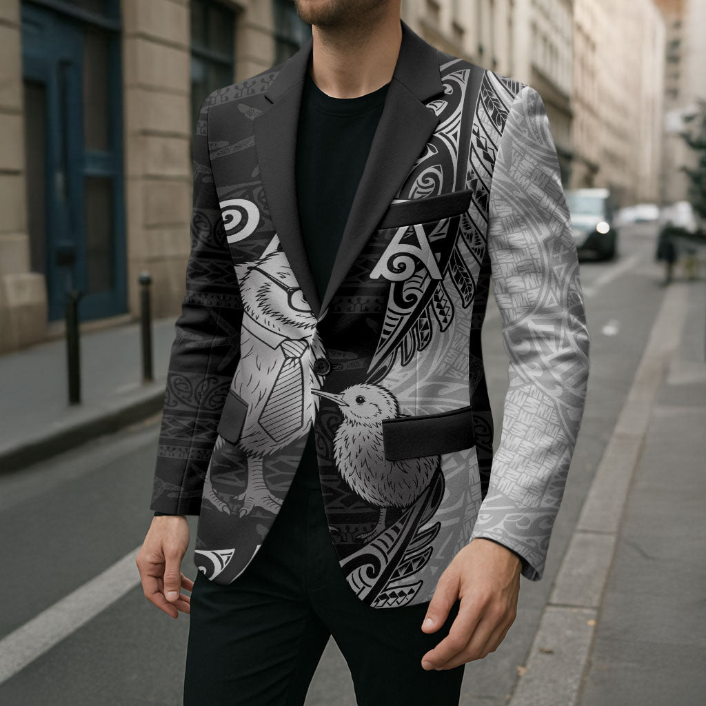 Personalised New Zealand Father's Day Blazer Papa Kiwi Bird Tribal Pattern DT05 - Polynesian Pride