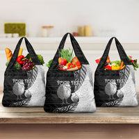 Personalised New Zealand Father's Day Grocery Bag Papa Kiwi Bird Tribal Pattern DT05 3-pack One Size Black - Polynesian Pride