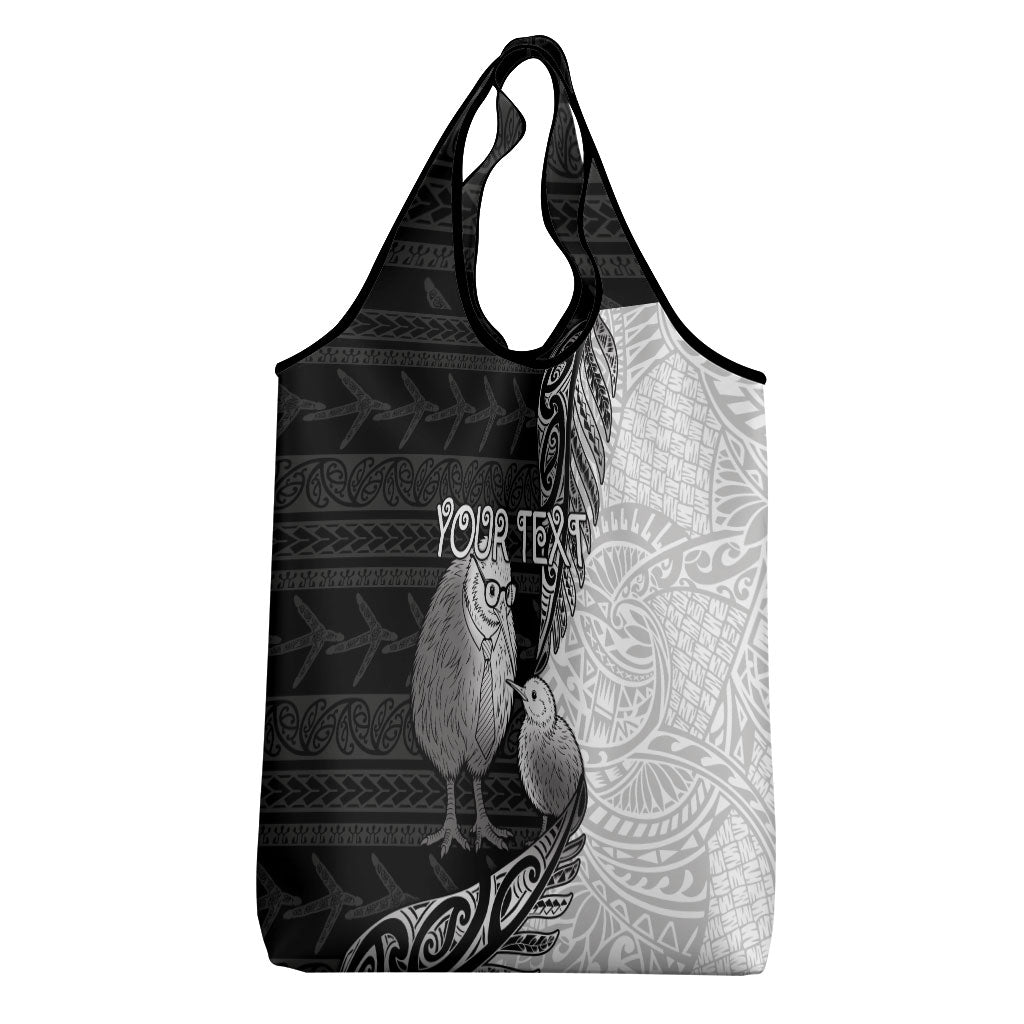 Personalised New Zealand Father's Day Grocery Bag Papa Kiwi Bird Tribal Pattern DT05 - Polynesian Pride
