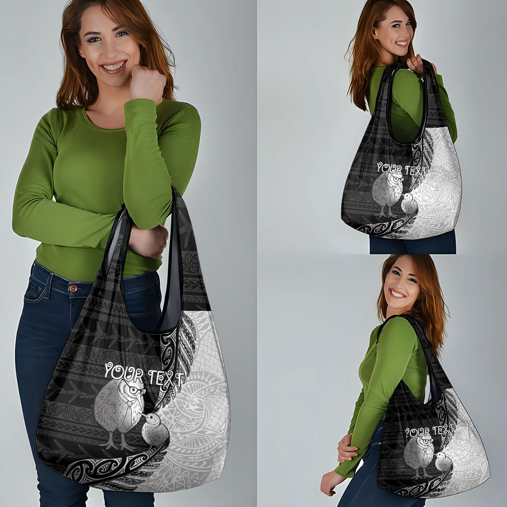 Personalised New Zealand Father's Day Grocery Bag Papa Kiwi Bird Tribal Pattern DT05 - Polynesian Pride