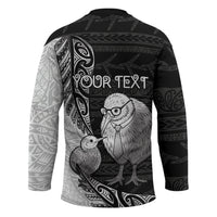Personalised New Zealand Father's Day Hockey Jersey Papa Kiwi Bird Tribal Pattern DT05 - Polynesian Pride