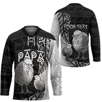 Personalised New Zealand Father's Day Hockey Jersey Papa Kiwi Bird Tribal Pattern DT05 - Polynesian Pride