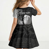 Personalised New Zealand Father's Day Kid Short Sleeve Dress Papa Kiwi Bird Tribal Pattern DT05 - Polynesian Pride