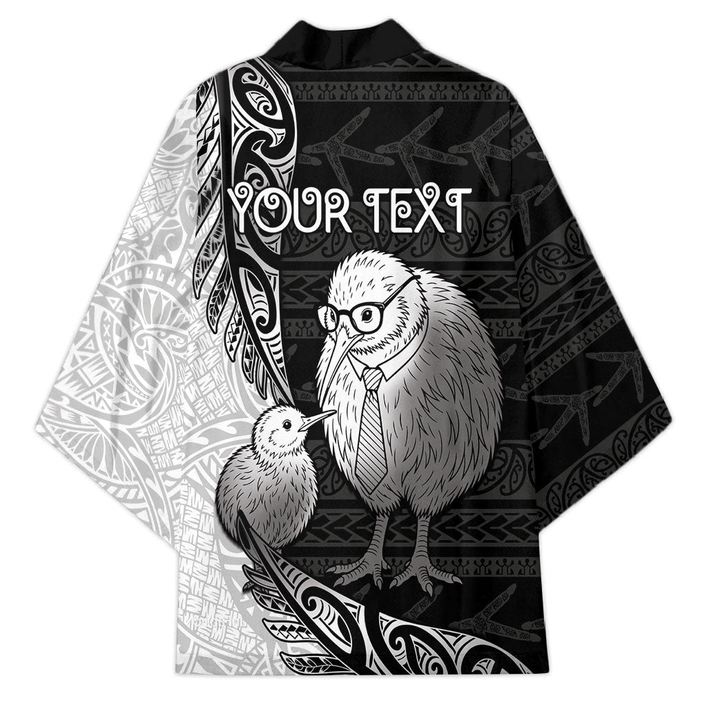 Personalised New Zealand Father's Day Kimono Papa Kiwi Bird Tribal Pattern DT05 - Polynesian Pride