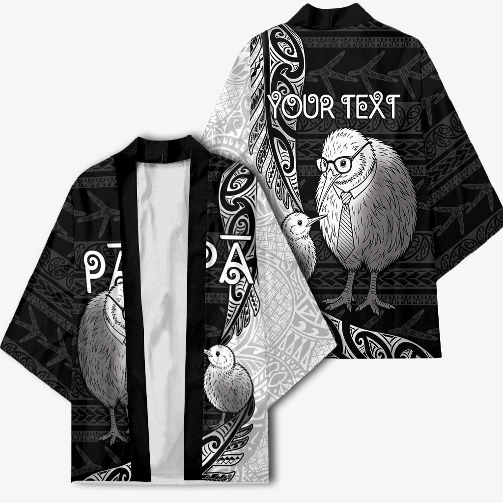 Personalised New Zealand Father's Day Kimono Papa Kiwi Bird Tribal Pattern DT05 - Polynesian Pride