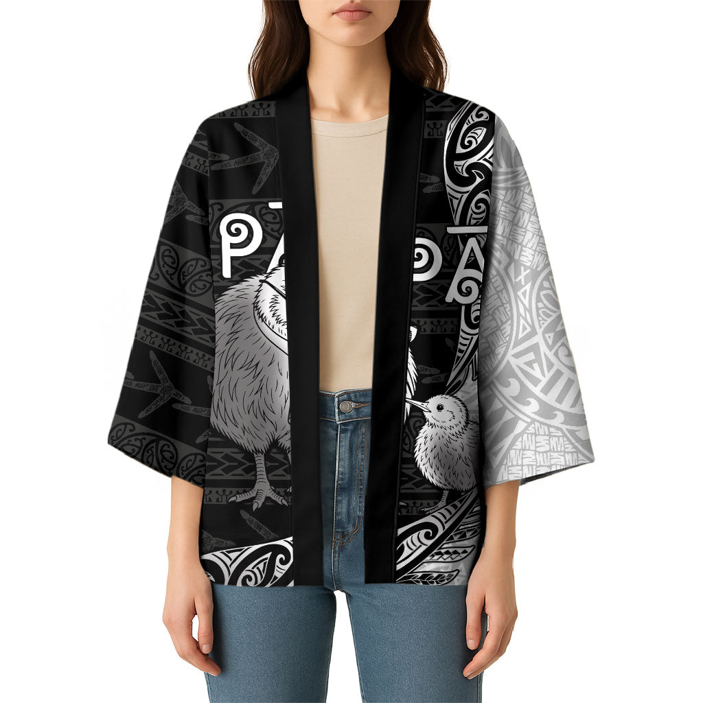 Personalised New Zealand Father's Day Kimono Papa Kiwi Bird Tribal Pattern DT05 - Polynesian Pride