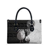 Personalised New Zealand Father's Day Leather Bag Papa Kiwi Bird Tribal Pattern DT05 - Polynesian Pride
