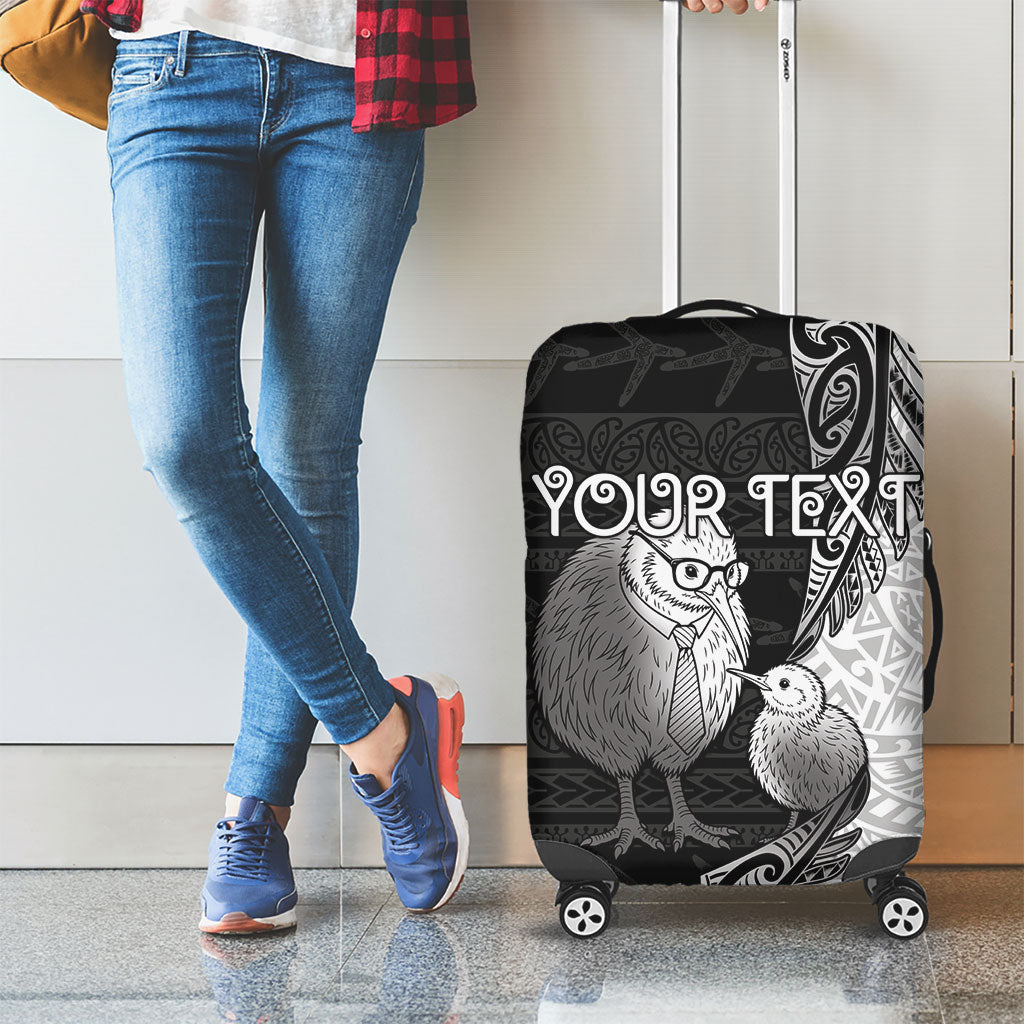 Personalised New Zealand Father's Day Luggage Cover Papa Kiwi Bird Tribal Pattern DT05 - Polynesian Pride