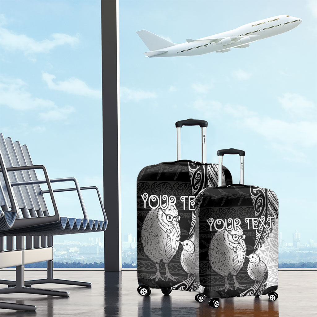 Personalised New Zealand Father's Day Luggage Cover Papa Kiwi Bird Tribal Pattern DT05 - Polynesian Pride