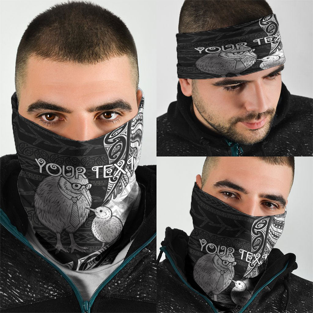 Personalised New Zealand Father's Day Neck Gaiter Papa Kiwi Bird Tribal Pattern DT05 - Polynesian Pride