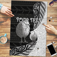 Personalised New Zealand Father's Day Puzzle Papa Kiwi Bird Tribal Pattern DT05 Black - Polynesian Pride