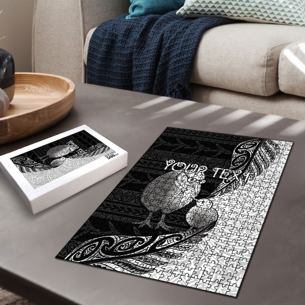 Personalised New Zealand Father's Day Puzzle Papa Kiwi Bird Tribal Pattern DT05 - Polynesian Pride