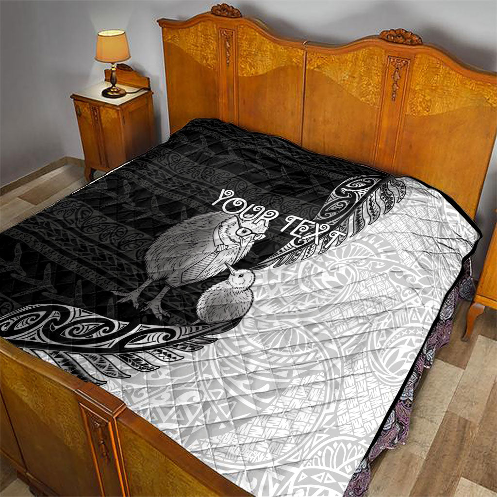 Personalised New Zealand Father's Day Quilt Papa Kiwi Bird Tribal Pattern DT05 - Polynesian Pride
