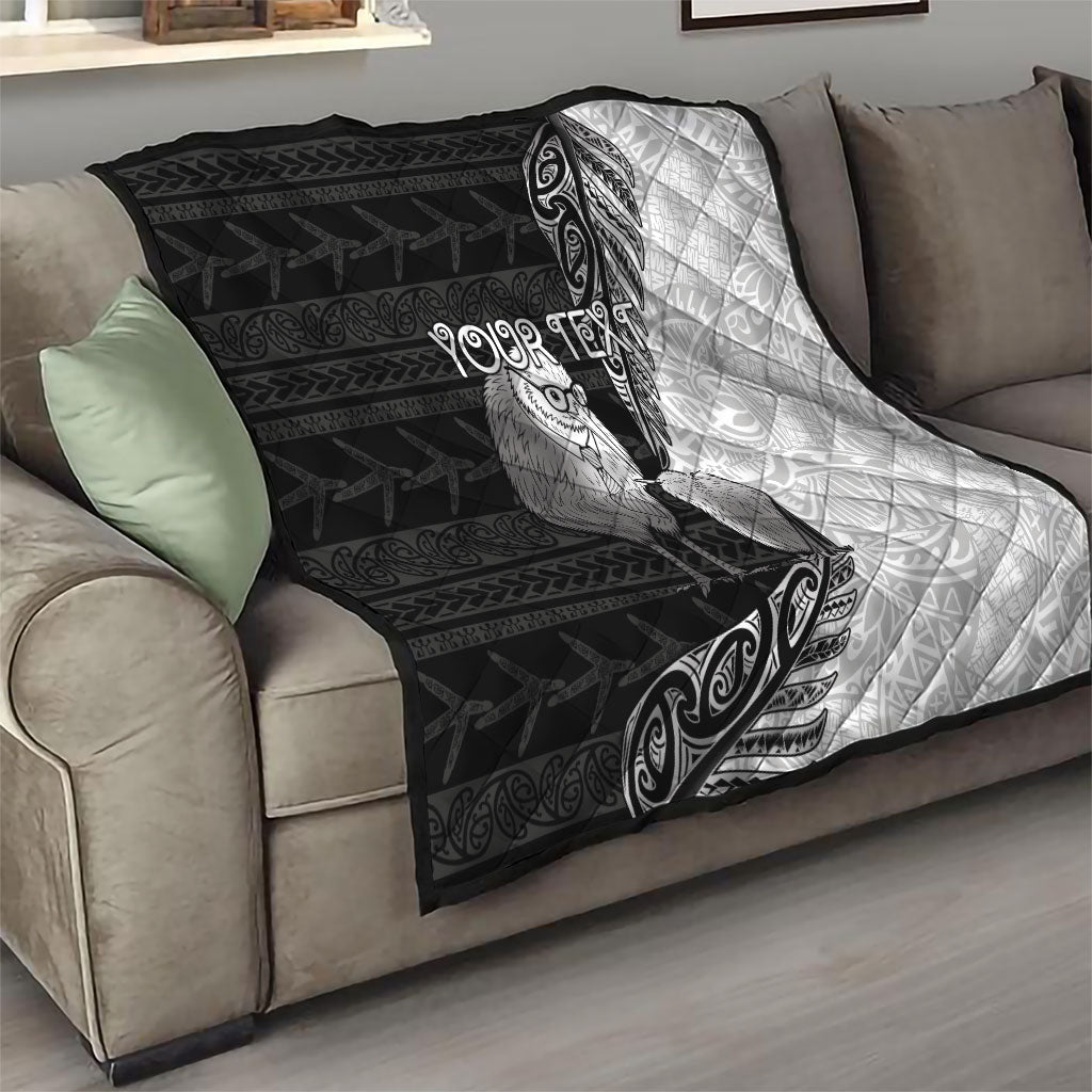 Personalised New Zealand Father's Day Quilt Papa Kiwi Bird Tribal Pattern DT05 - Polynesian Pride