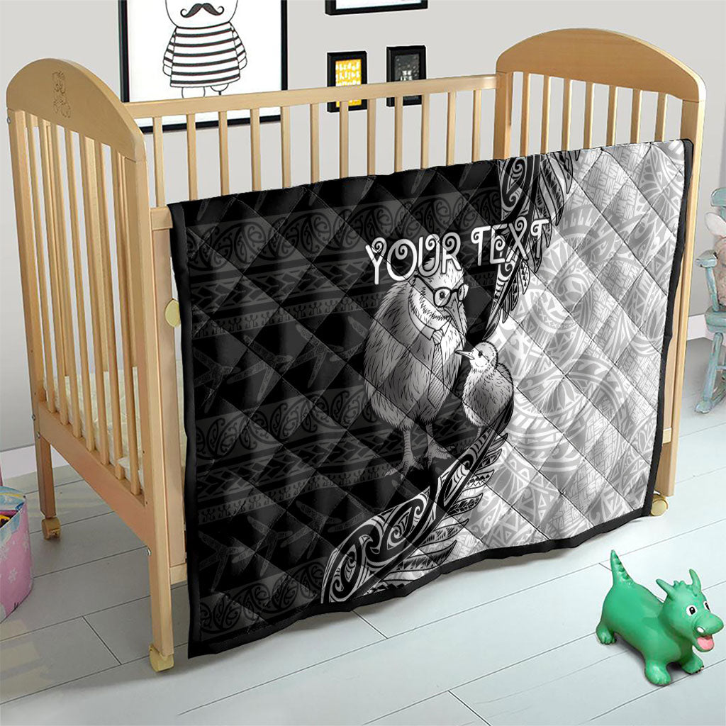 Personalised New Zealand Father's Day Quilt Papa Kiwi Bird Tribal Pattern DT05 - Polynesian Pride