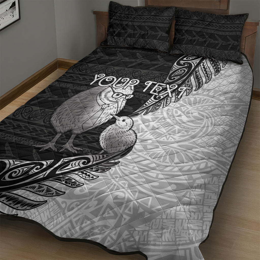 Personalised New Zealand Father's Day Quilt Bed Set Papa Kiwi Bird Tribal Pattern DT05 - Polynesian Pride