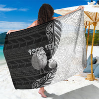 Personalised New Zealand Father's Day Sarong Papa Kiwi Bird Tribal Pattern DT05 One Size 44 x 66 inches Black - Polynesian Pride