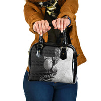 Personalised New Zealand Father's Day Shoulder Handbag Papa Kiwi Bird Tribal Pattern DT05 One Size Black - Polynesian Pride