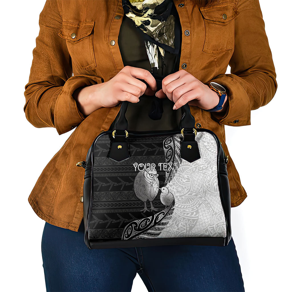 Personalised New Zealand Father's Day Shoulder Handbag Papa Kiwi Bird Tribal Pattern DT05 - Polynesian Pride