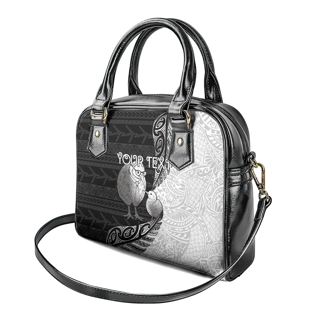 Personalised New Zealand Father's Day Shoulder Handbag Papa Kiwi Bird Tribal Pattern DT05 - Polynesian Pride