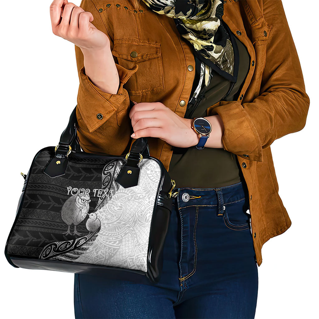Personalised New Zealand Father's Day Shoulder Handbag Papa Kiwi Bird Tribal Pattern DT05 - Polynesian Pride