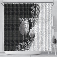 Personalised New Zealand Father's Day Shower Curtain Papa Kiwi Bird Tribal Pattern DT05 - Polynesian Pride