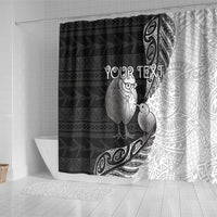 Personalised New Zealand Father's Day Shower Curtain Papa Kiwi Bird Tribal Pattern DT05 - Polynesian Pride