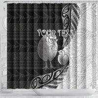Personalised New Zealand Father's Day Shower Curtain Papa Kiwi Bird Tribal Pattern DT05 - Polynesian Pride
