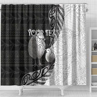 Personalised New Zealand Father's Day Shower Curtain Papa Kiwi Bird Tribal Pattern DT05 - Polynesian Pride