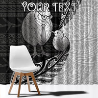 Personalised New Zealand Father's Day Window Curtain Papa Kiwi Bird Tribal Pattern DT05 - Polynesian Pride