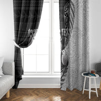 Personalised New Zealand Father's Day Window Curtain Papa Kiwi Bird Tribal Pattern DT05 - Polynesian Pride