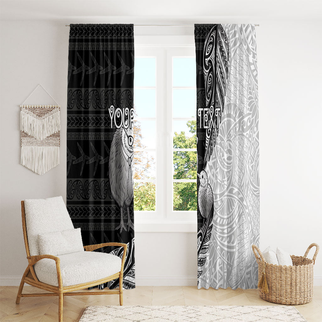 Personalised New Zealand Father's Day Window Curtain Papa Kiwi Bird Tribal Pattern DT05 - Polynesian Pride