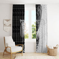 Personalised New Zealand Father's Day Window Curtain Papa Kiwi Bird Tribal Pattern DT05 - Polynesian Pride