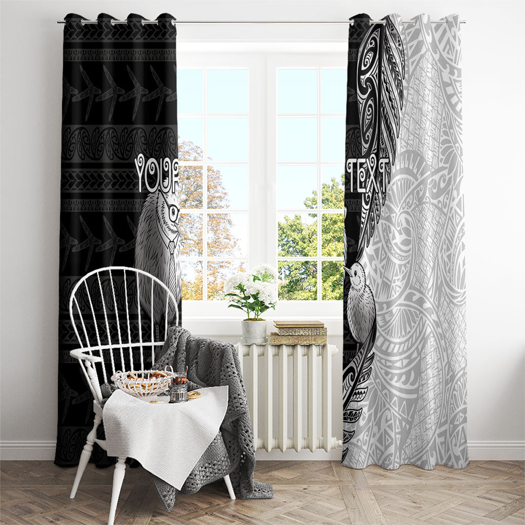 Personalised New Zealand Father's Day Window Curtain Papa Kiwi Bird Tribal Pattern DT05 - Polynesian Pride