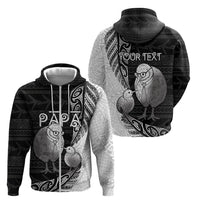 Personalised New Zealand Father's Day Zip Hoodie Papa Kiwi Bird Tribal Pattern DT05 - Polynesian Pride
