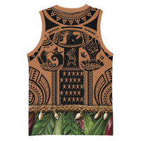 Polynesia Maui Tattoo Inspired Basketball Jersey Tropical Leaf Skirt Costume