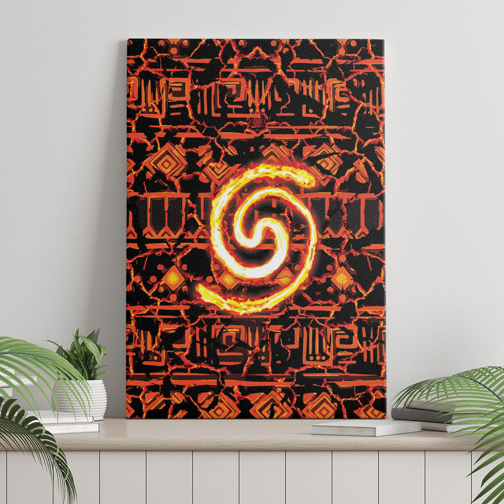Polynesia Lava Monster Cosplay Canvas Wall Art Fiery Glowing Volcano Crack Pattern