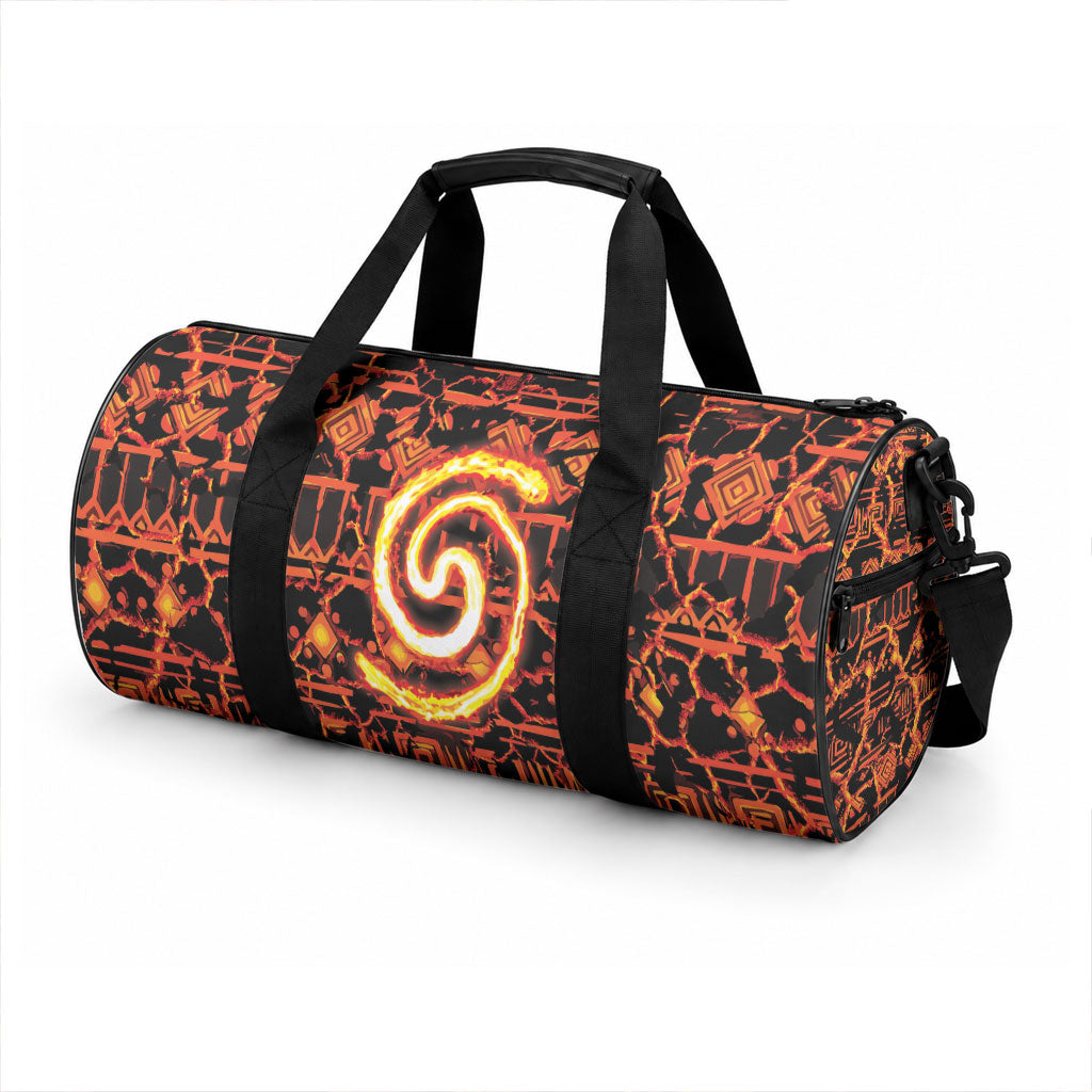 Polynesia Lava Monster Cosplay Duffle Bag Fiery Glowing Volcano Crack Pattern