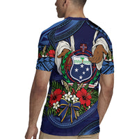 Samoa Manuia Le Kerisimasi Rugby Jersey Jesus Hands Bethlehem Star Hibiscus DT05 - Polynesian Pride