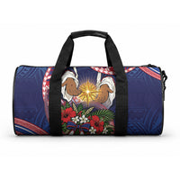 American Samoa Manuia Le Kerisimasi Duffle Bag Jesus Hands Bethlehem Star Hibiscus DT05 One size Navy - Polynesian Pride