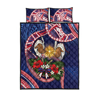 American Samoa Manuia Le Kerisimasi Quilt Bed Set Jesus Hands Bethlehem Star Hibiscus DT05 - Polynesian Pride