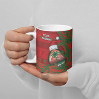 Guam Christmas Ceramic Mug Chamorro Seal Hat Santa Tribal Waves - Polynesian Pride