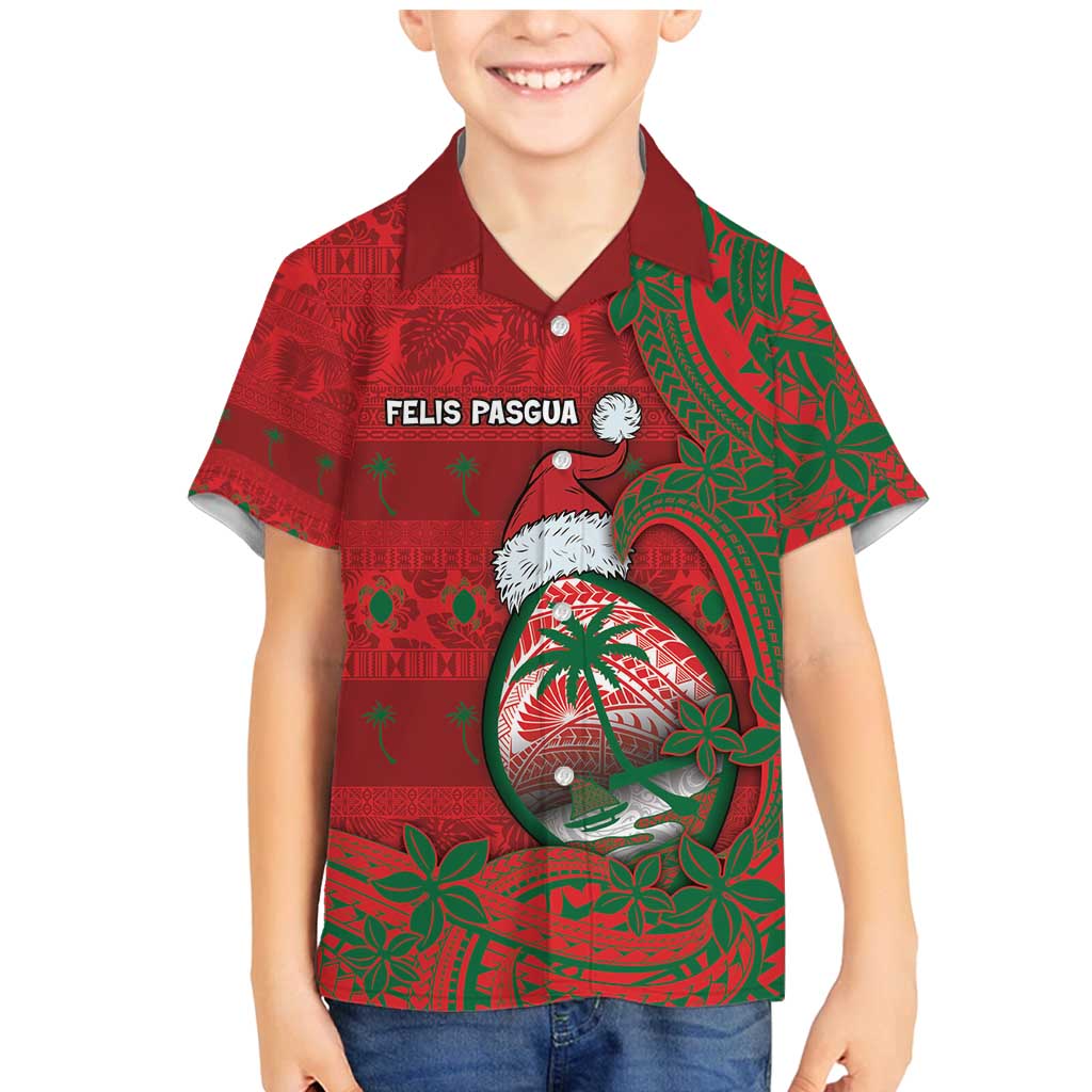 Guam Christmas Family Matching Mermaid Dress and Hawaiian Shirt Chamorro Seal Hat Santa Tribal Waves - Polynesian Pride