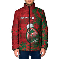 Guam Christmas Padded Jacket Chamorro Seal Hat Santa Tribal Waves - Polynesian Pride