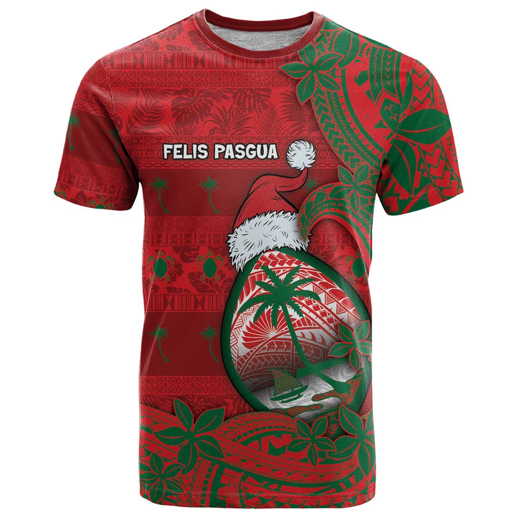 Guam Christmas T Shirt Chamorro Seal Hat Santa Tribal Waves - Polynesian Pride