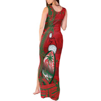 Guam Christmas Tank Maxi Dress Chamorro Seal Hat Santa Tribal Waves - Polynesian Pride