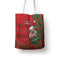 Guam Christmas Tote Bag Chamorro Seal Hat Santa Tribal Waves - Polynesian Pride